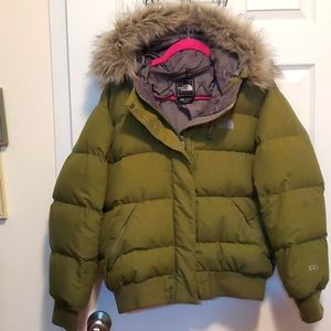 North Face green winter/ski crop Jacket
